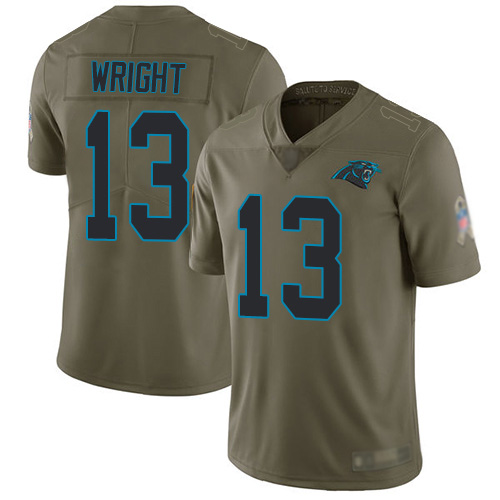 Carolina Panthers Limited Olive Youth Jarius Wright Jersey NFL Football #13 2017 Salute to Service->youth nfl jersey->Youth Jersey